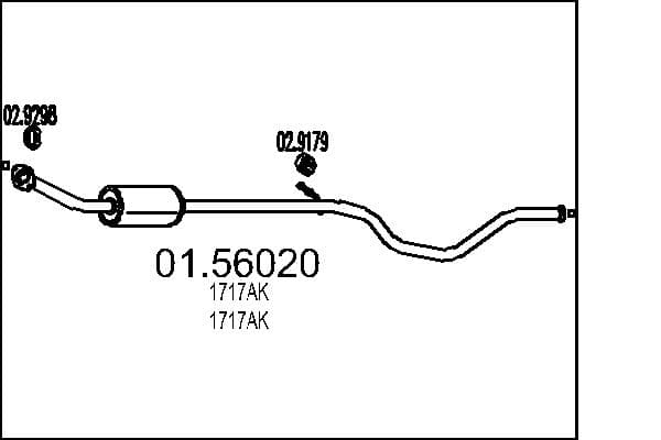 MTS Stredný tlmič výfuku 0156020 1
