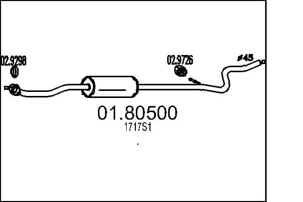 MTS Stredný tlmič výfuku 0180500 1