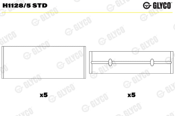 GLYCO Ložisko kľukového hriadeľa H11285STD 1