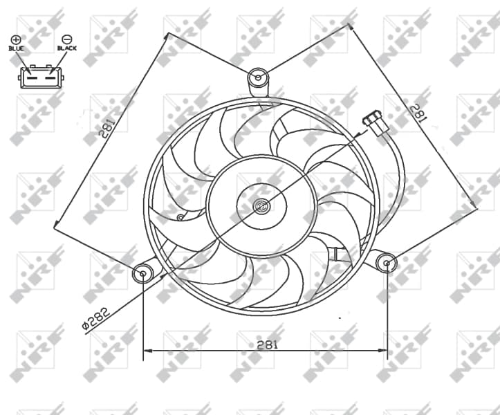 NRF Ventilátor chladenia motora 47745 1