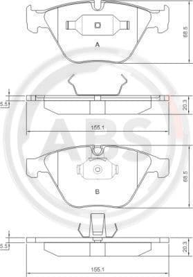 A.B.S. Sada brzdových platničiek kotúčovej brzdy 37346 1