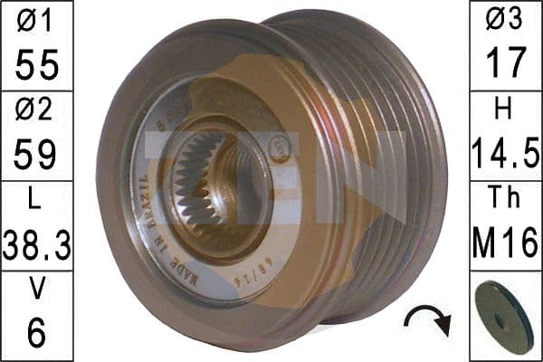 ERA Voľnobežka alternátora ZN5593 1