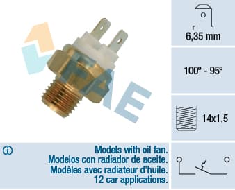 FAE Teplotný spínač ventilátora chladenia 36060 1