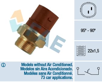 FAE Teplotný spínač ventilátora chladenia 36270 1