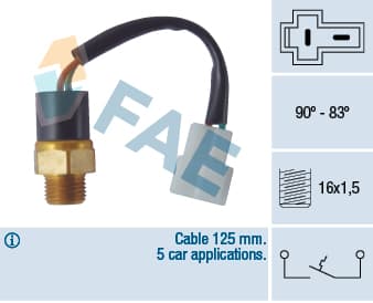 FAE Teplotný spínač ventilátora chladenia 36360 1