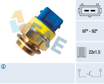 FAE Teplotný spínač ventilátora chladenia 37580 1