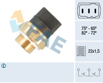 FAE Teplotný spínač ventilátora chladenia 37826 1