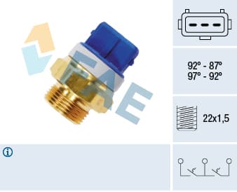 FAE Teplotný spínač ventilátora chladenia 37920 1