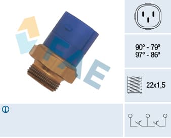 FAE Teplotný spínač ventilátora chladenia 38170 1
