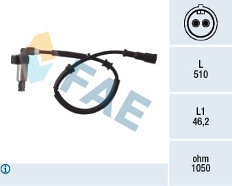 FAE Snímač počtu otáčok kolesa 78002 1