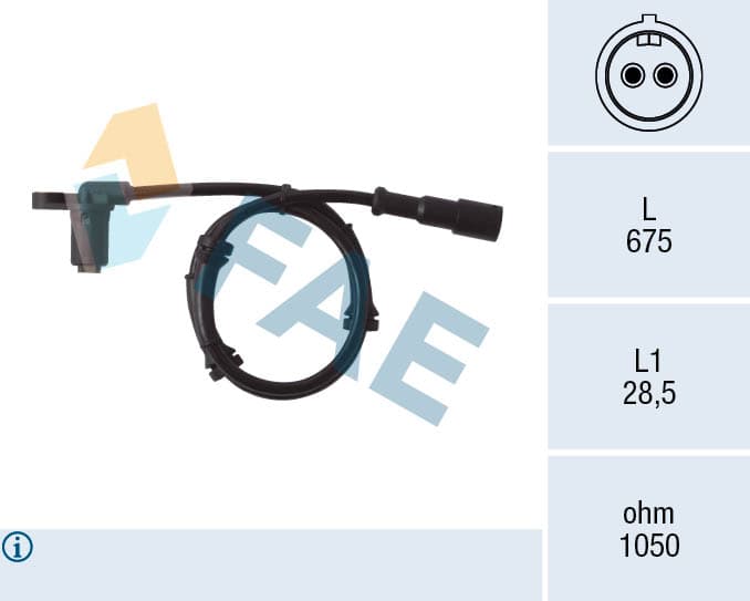 FAE Snímač počtu otáčok kolesa 78006 1