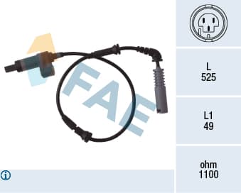 FAE Snímač počtu otáčok kolesa 78018 1