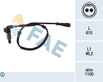 FAE Snímač počtu otáčok kolesa 78024 1