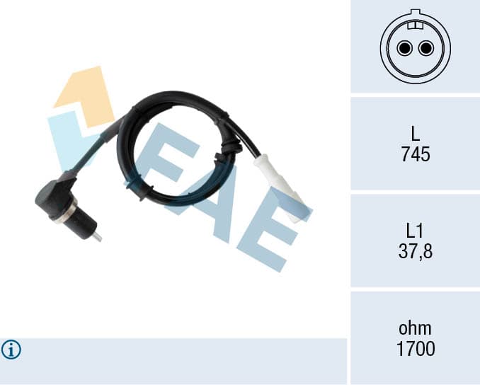FAE Snímač počtu otáčok kolesa 78555 1