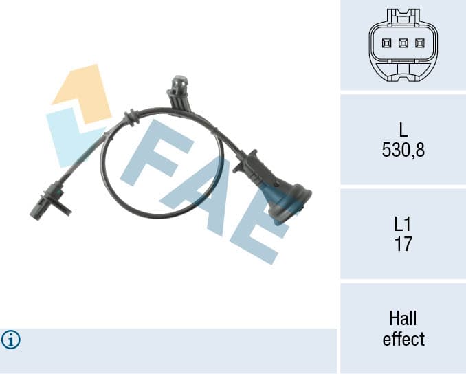 FAE Snímač počtu otáčok kolesa 78566 1