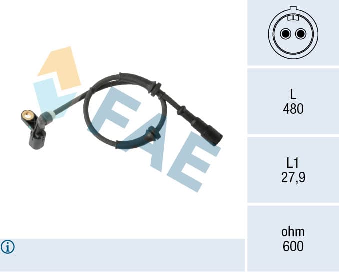 FAE Snímač počtu otáčok kolesa 78574 1