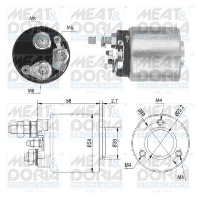MEAT & DORIA Elektromagnetický spínač pre štartér 46008 1