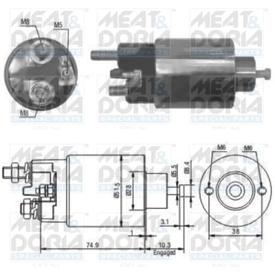MEAT & DORIA Elektromagnetický spínač pre štartér 46029 1