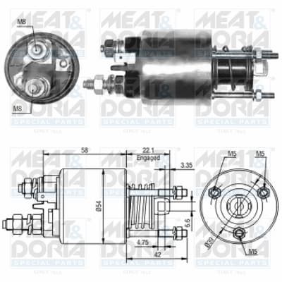 MEAT & DORIA Elektromagnetický spínač pre štartér 46047 1
