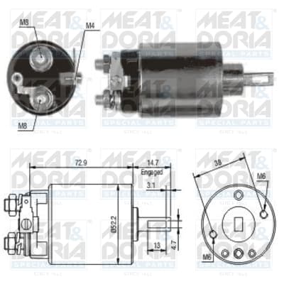 MEAT & DORIA Elektromagnetický spínač pre štartér 46055 1
