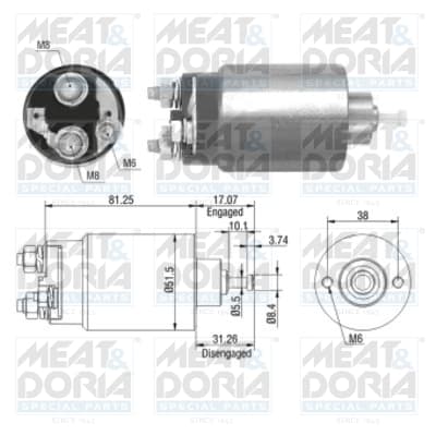 MEAT & DORIA Elektromagnetický spínač pre štartér 46082 1