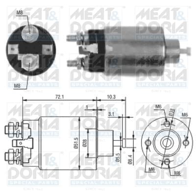 MEAT & DORIA Elektromagnetický spínač pre štartér 46095 1