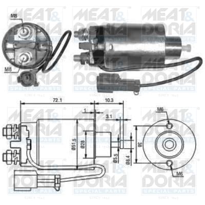 MEAT & DORIA Elektromagnetický spínač pre štartér 46096 1
