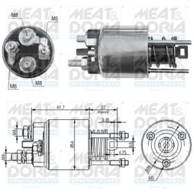 MEAT & DORIA Elektromagnetický spínač pre štartér 46145 1