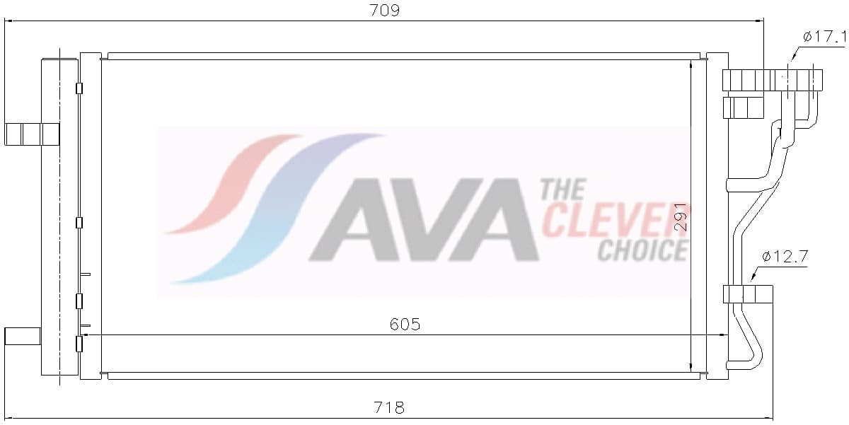 AVA QUALITY COOLING Kondenzátor klimatizácie HY5611D 1