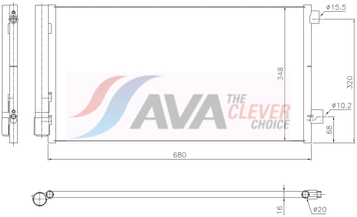 AVA QUALITY COOLING Kondenzátor klimatizácie JE5097D 1