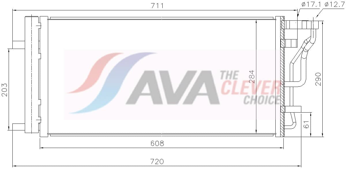AVA QUALITY COOLING Kondenzátor klimatizácie KA5355D 1
