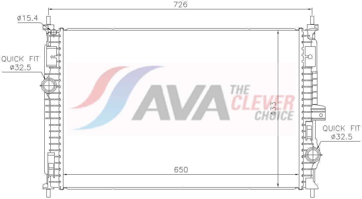 AVA QUALITY COOLING Chladič motora PE2438 1