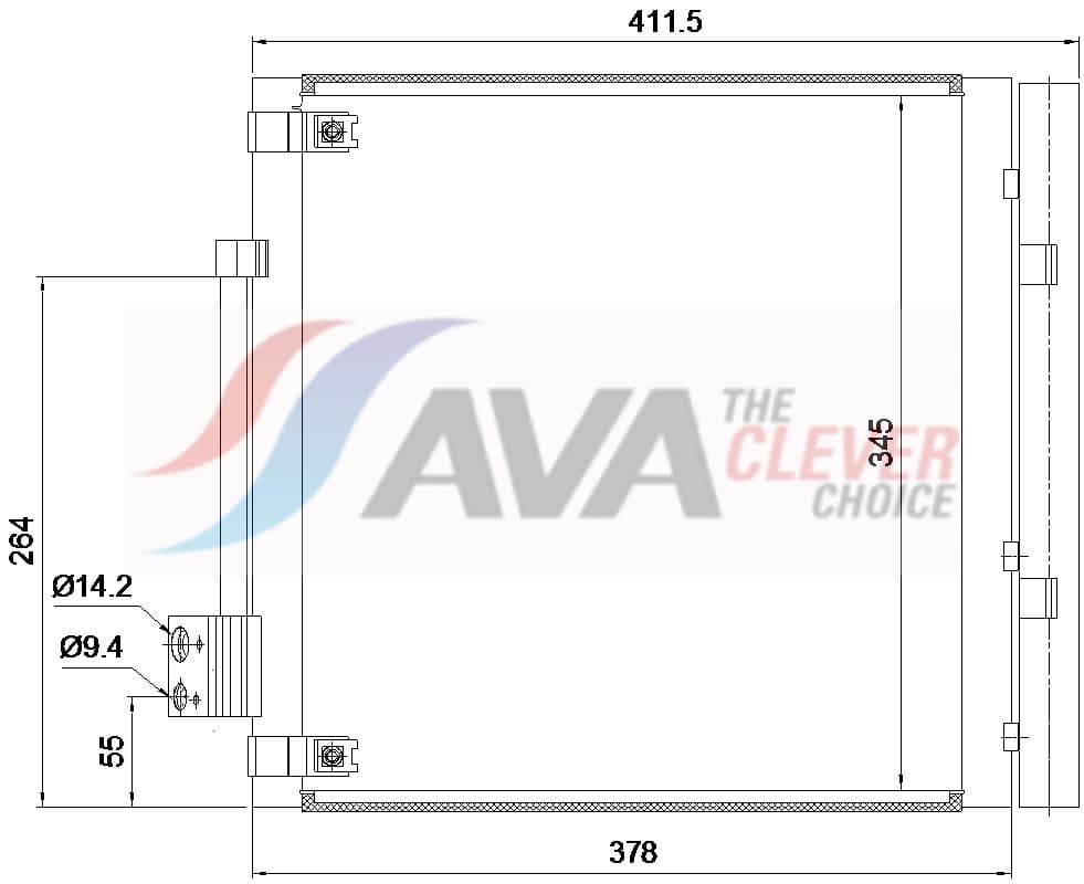 AVA QUALITY COOLING Kondenzátor klimatizácie TE5005D 1