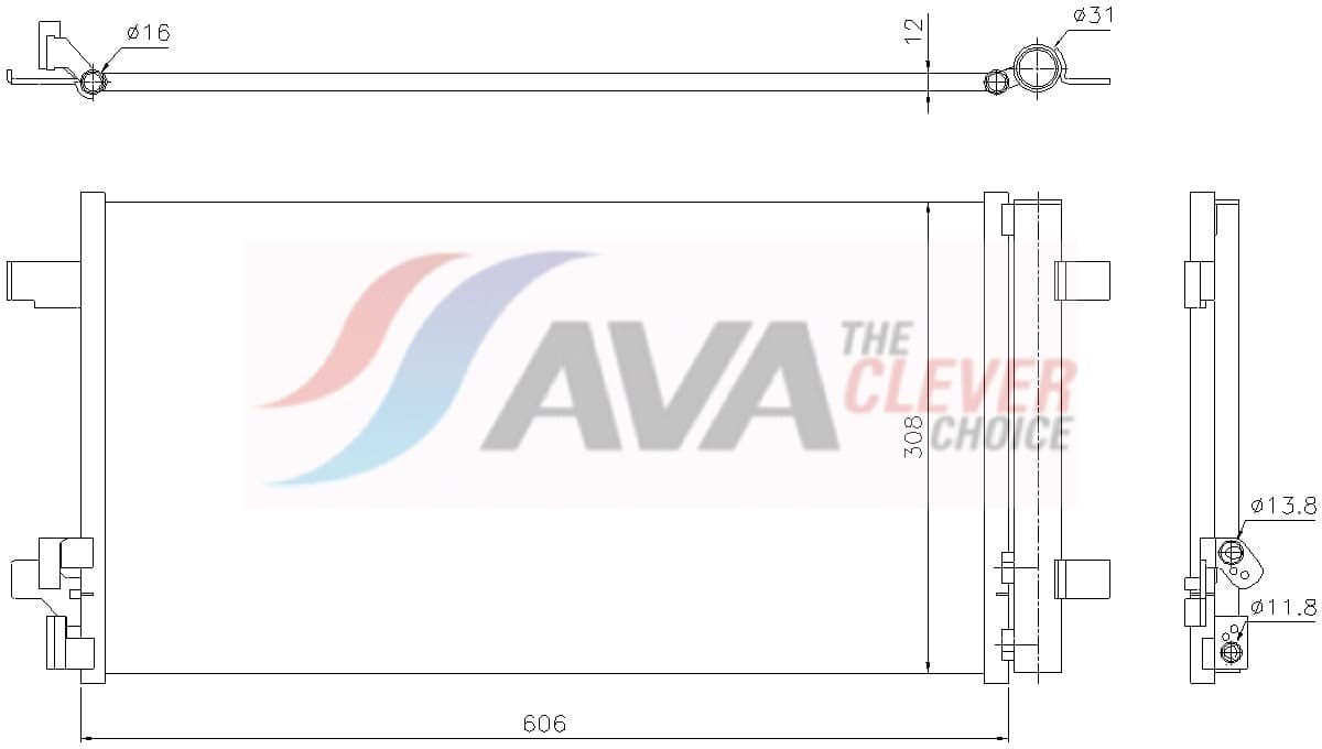 AVA QUALITY COOLING Kondenzátor klimatizácie VN5469D 1