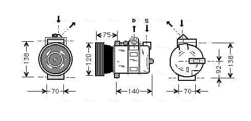 AVA QUALITY COOLING Kompresor klimatizácie AUAK043 1