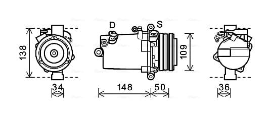 AVA QUALITY COOLING Kompresor klimatizácie BWAK408 1
