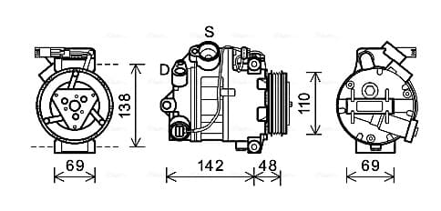 AVA QUALITY COOLING Kompresor klimatizácie BWAK443 1
