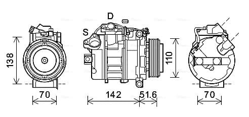 AVA QUALITY COOLING Kompresor klimatizácie BWAK487 1