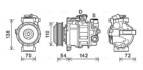 AVA QUALITY COOLING Kompresor klimatizácie BWAK495 1