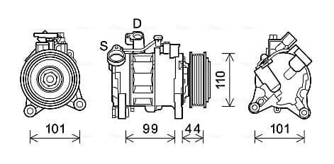 AVA QUALITY COOLING Kompresor klimatizácie BWAK498 1