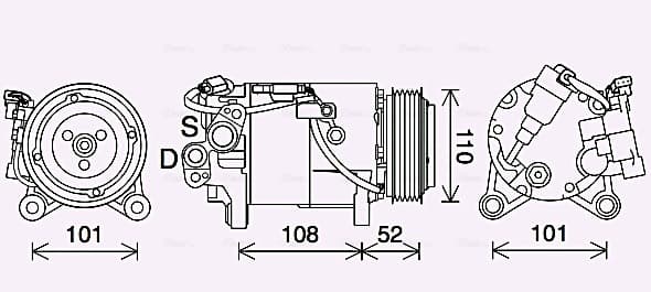 AVA QUALITY COOLING Kompresor klimatizácie BWAK567 1