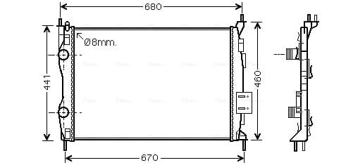 AVA QUALITY COOLING Chladič motora DN2413 1