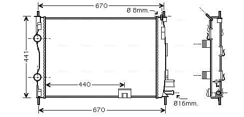 AVA QUALITY COOLING Chladič motora DNA2287 1