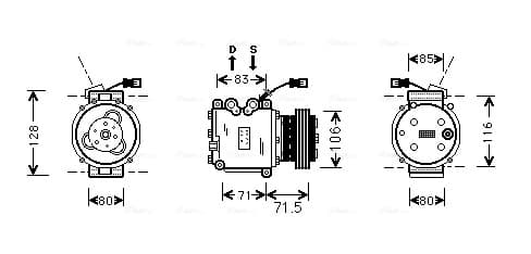 AVA QUALITY COOLING Kompresor klimatizácie HDAK009 1