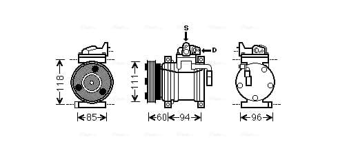 AVA QUALITY COOLING Kompresor klimatizácie HYK217 1
