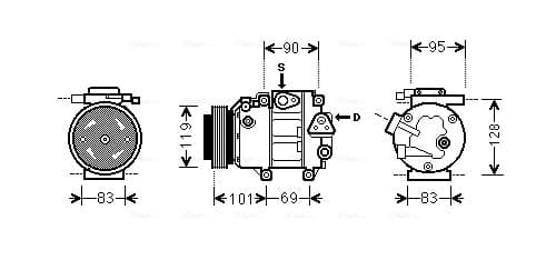 AVA QUALITY COOLING Kompresor klimatizácie HYK237 1