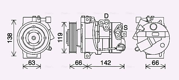 AVA QUALITY COOLING Kompresor klimatizácie HYK452 1