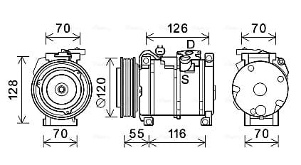 AVA QUALITY COOLING Kompresor klimatizácie JEK068 1