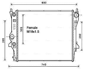 AVA QUALITY COOLING Chladič motora JR2053 1