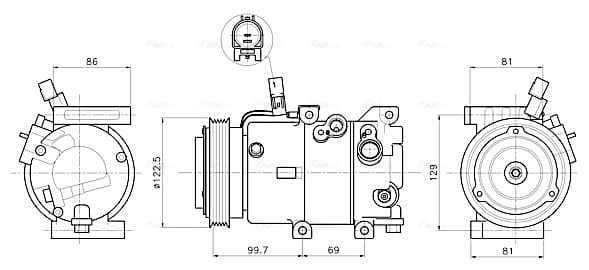 AVA QUALITY COOLING Kompresor klimatizácie KAAK346 1